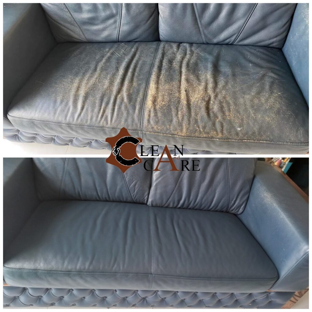 ghế sofa da sau khi phục hồi tại nhà